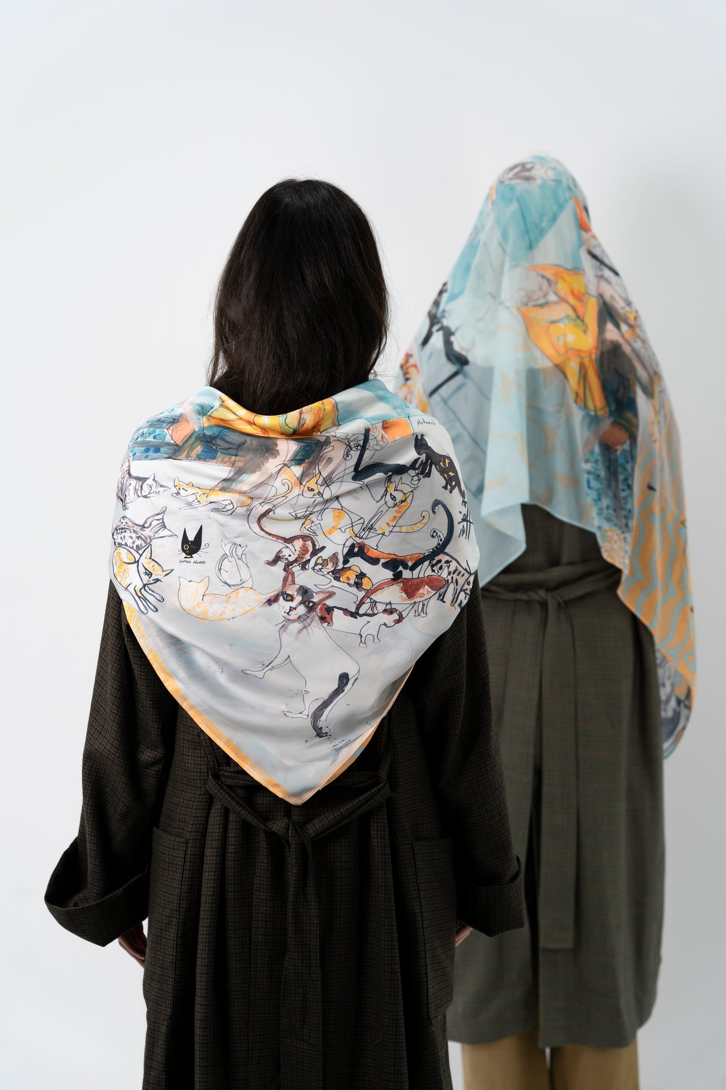 The Cat Man & stray cats Square Scarf