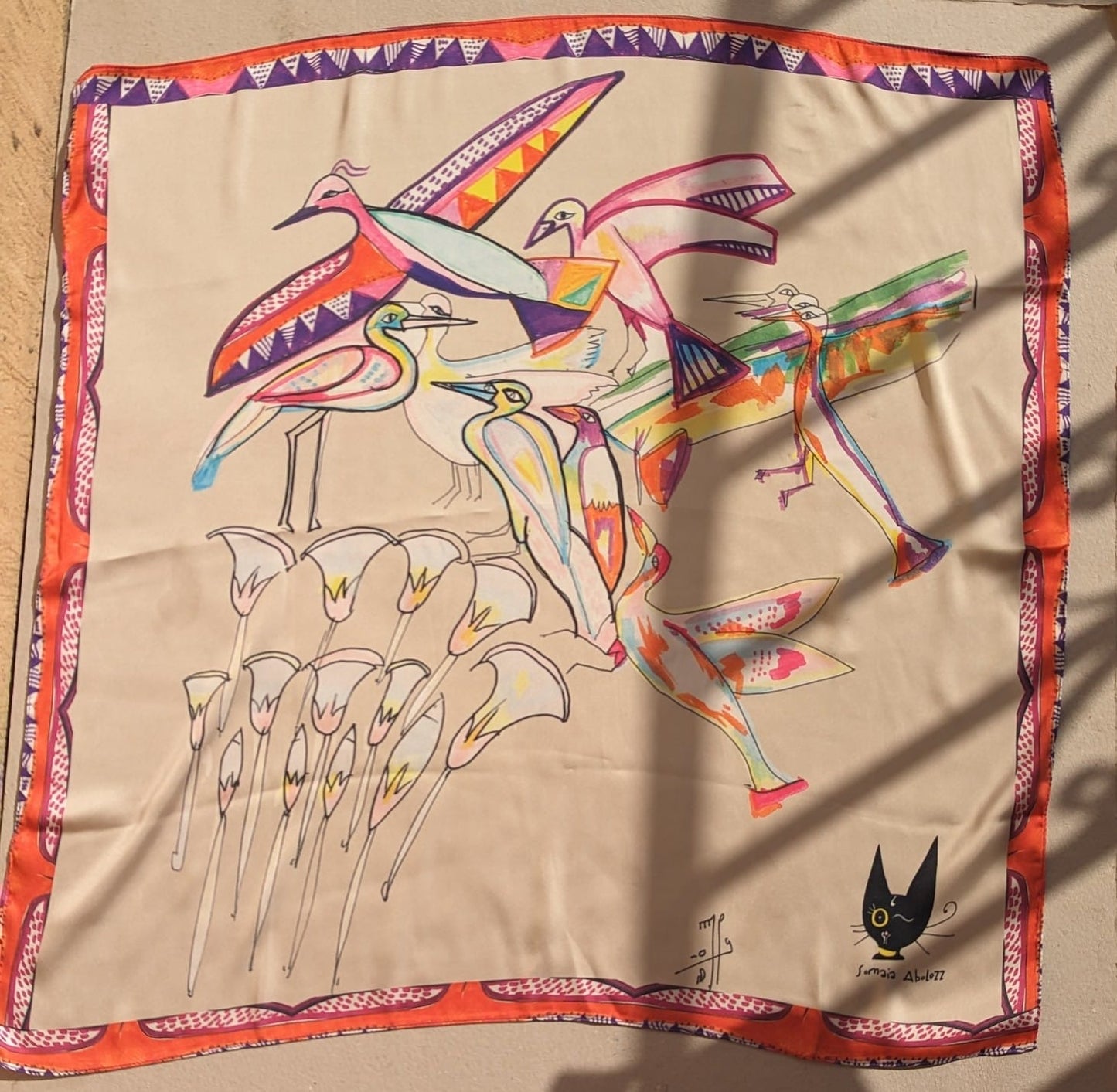 Birds Garden Square Scarf