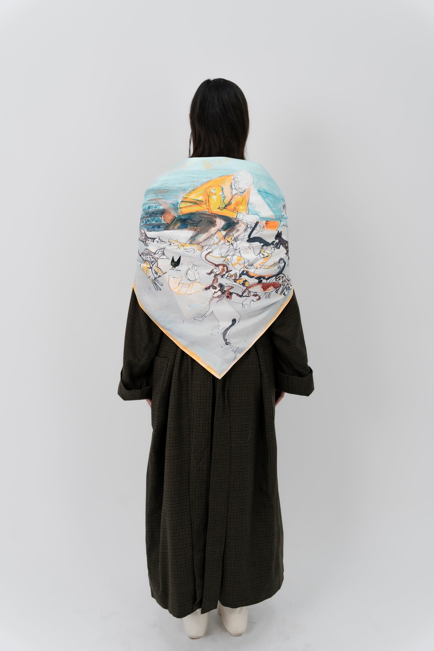 The Cat Man & stray cats Square Scarf