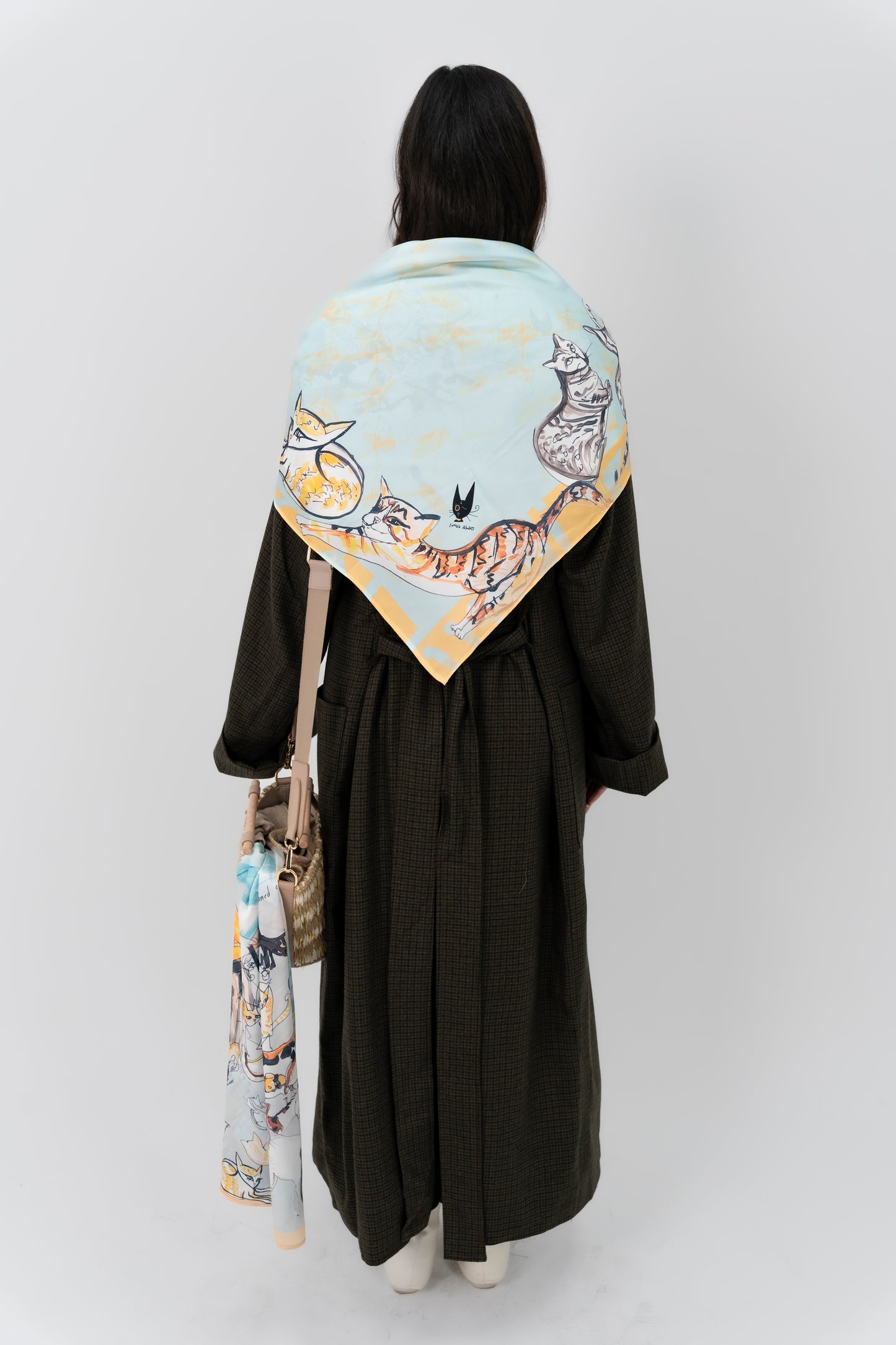 The Cat Man & stray cats Square Scarf